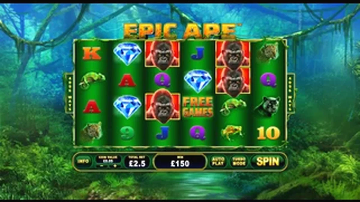Isang makulay na jungle theme slot na nagtatampok ng gorilya at iba pang hayop sa gubat.